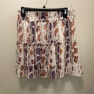 Fourteen and 9th Ruffled Lined Mini Skirt Elastic Waist Juniors Size L